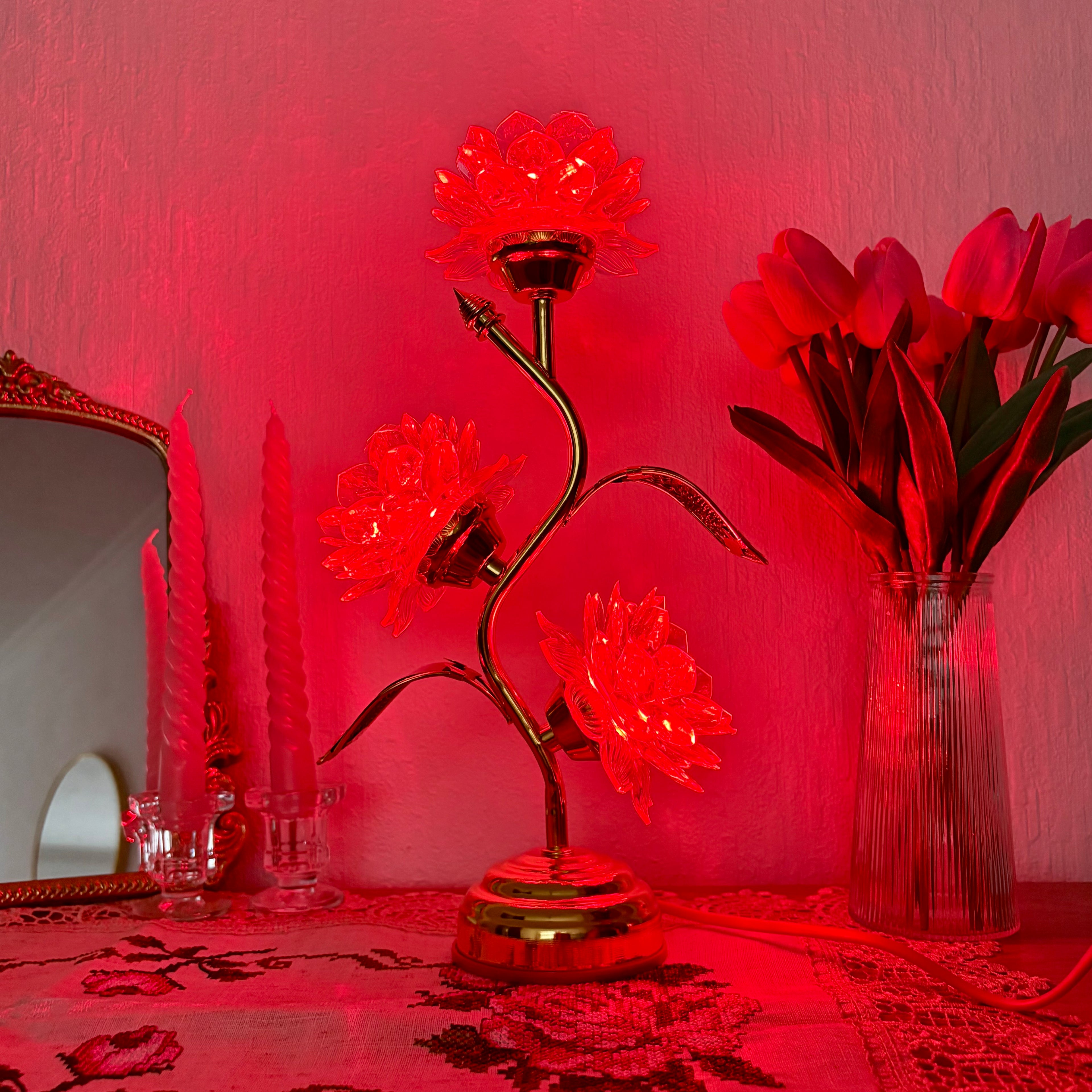 Crystal Lotus Lamp (Different Colours Available)