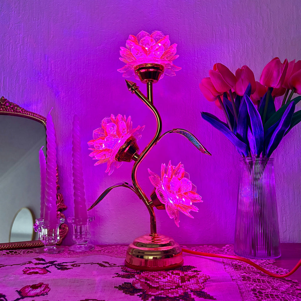 Crystal Lotus Lamp (Different Colours Available)