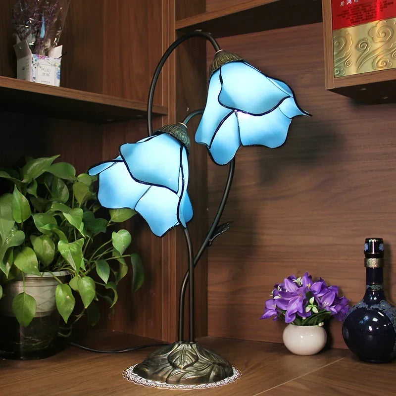 Dual Flower Table Lamp