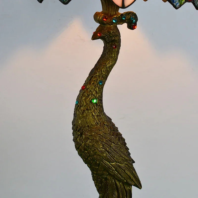 Peacock Table Lamp 30cm