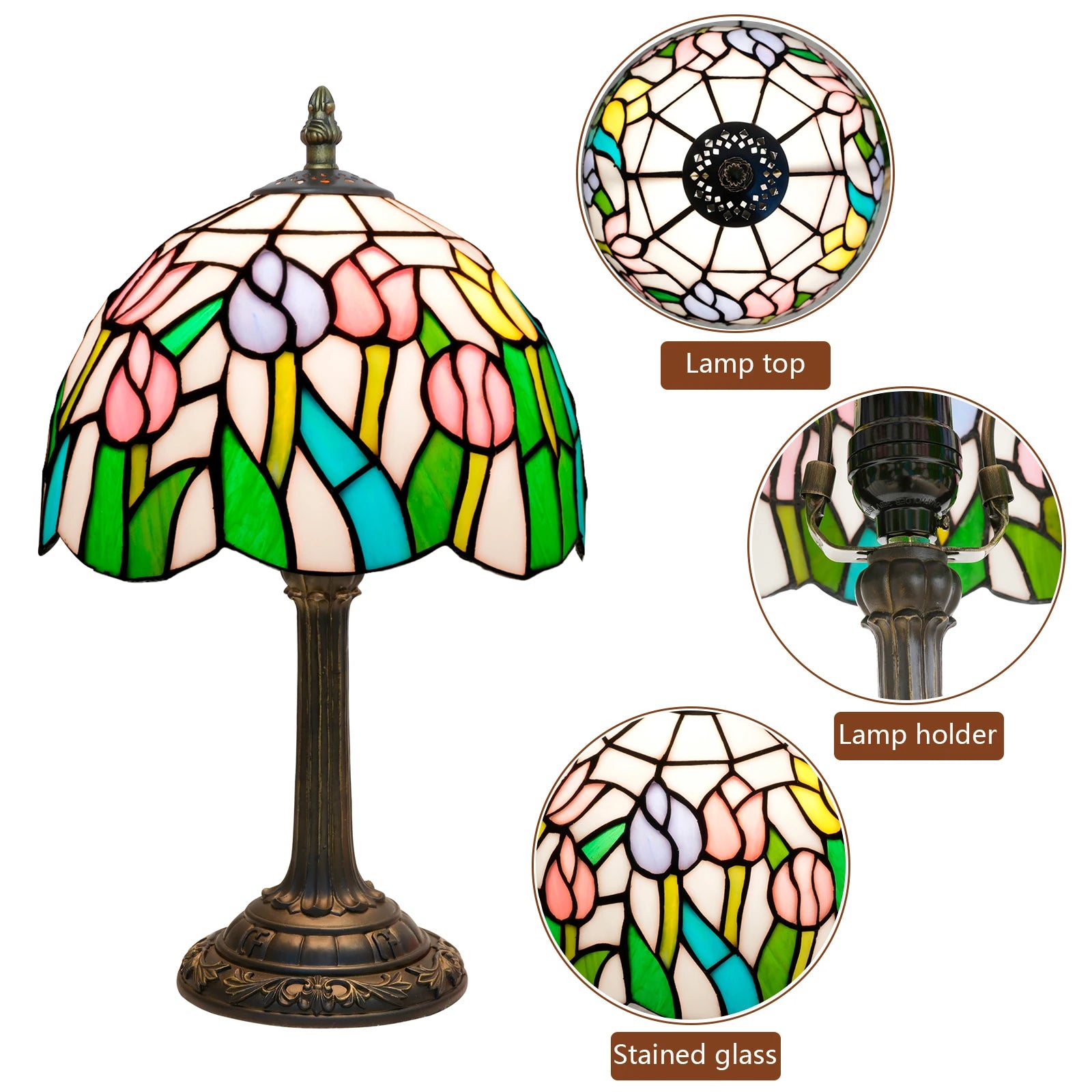 Multicolor Tulips Table Lamp 20cm