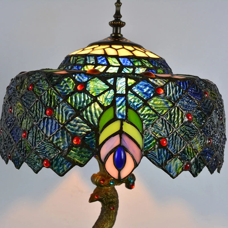 Peacock Table Lamp 30cm