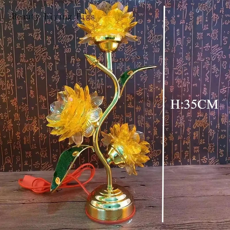 Crystal Lotus Lamp (Different Colours Available)