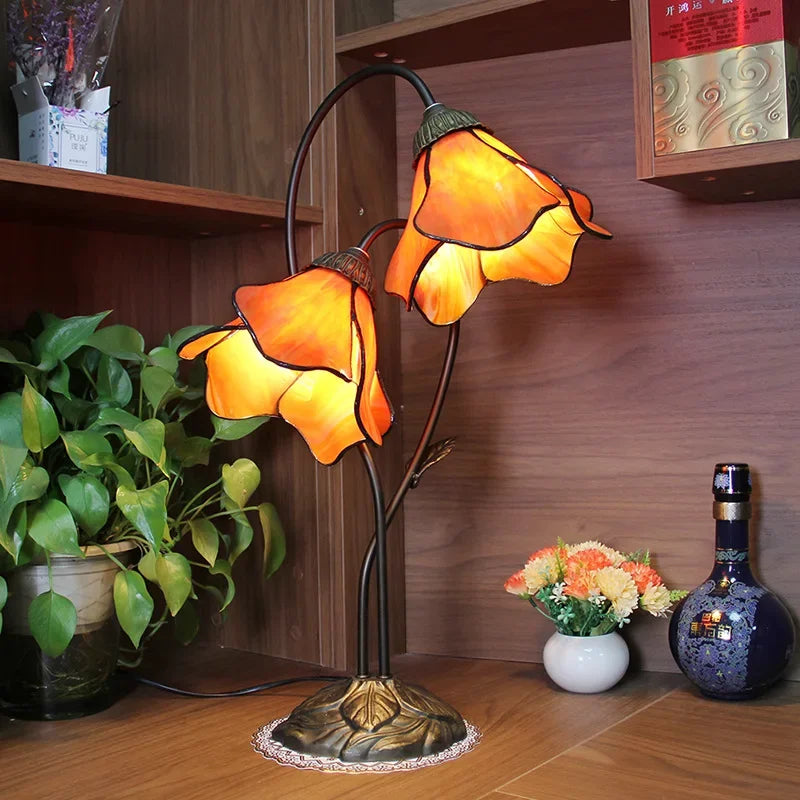 Dual Flower Table Lamp