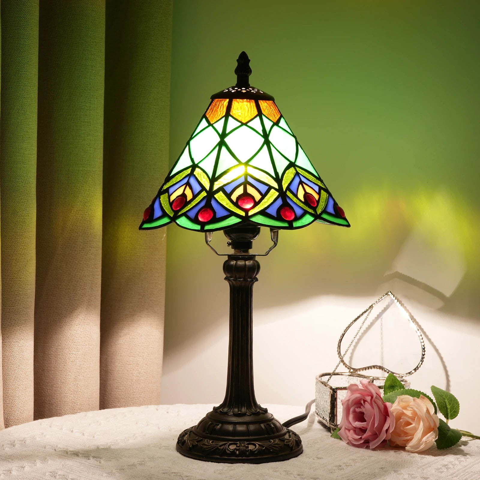 Peacock Table Lamp 20cm