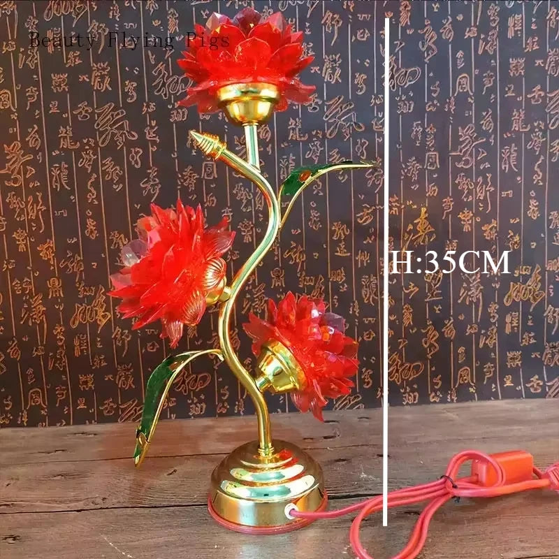 Crystal Lotus Lamp (Different Colours Available)