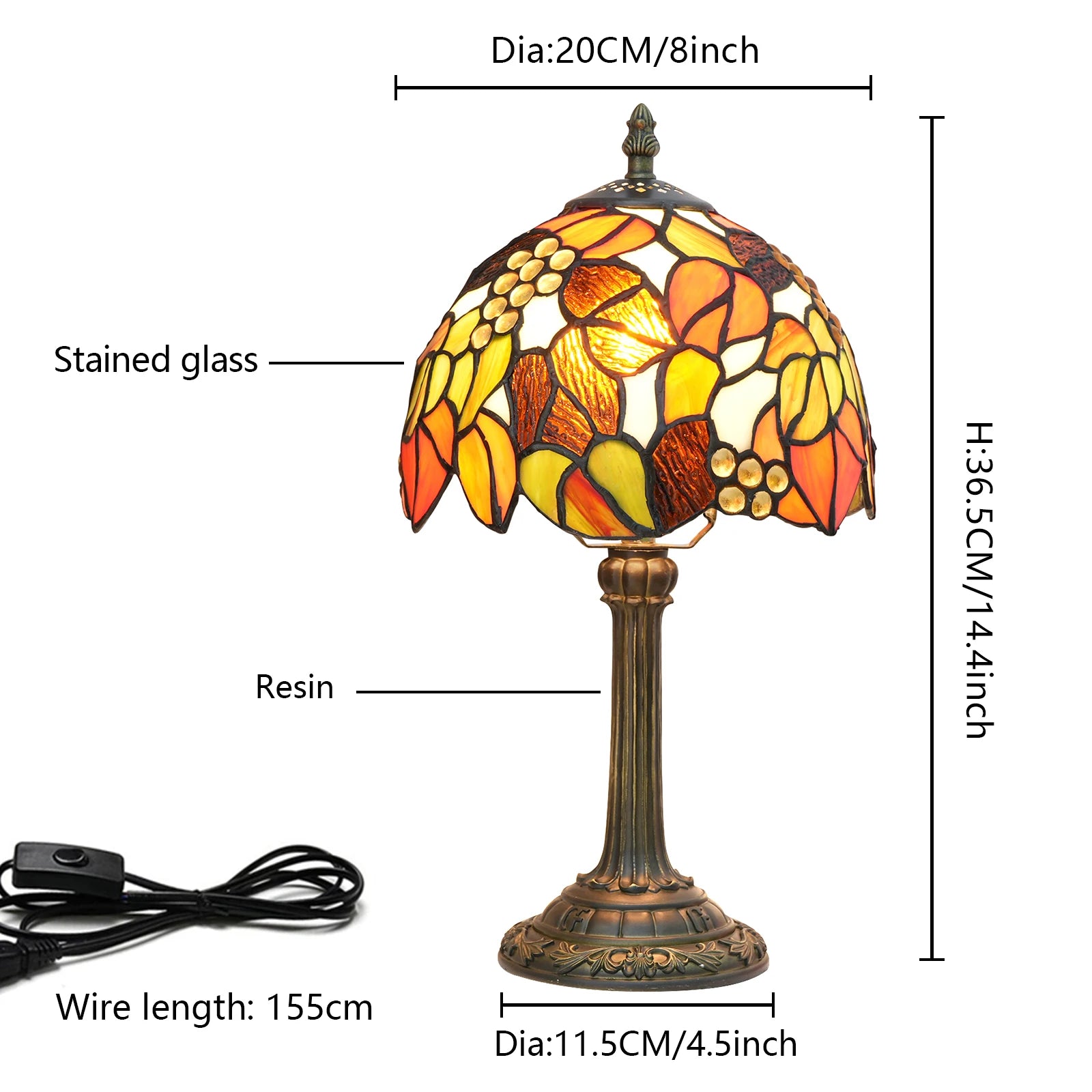 Autumn Table Lamp 20cm
