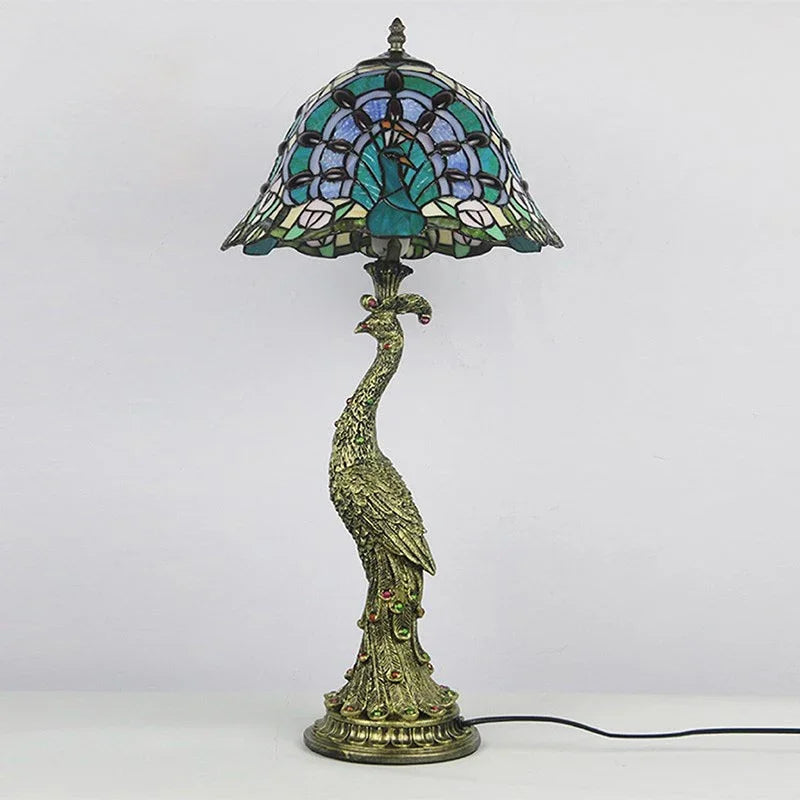 Peacock Table Lamp 30cm