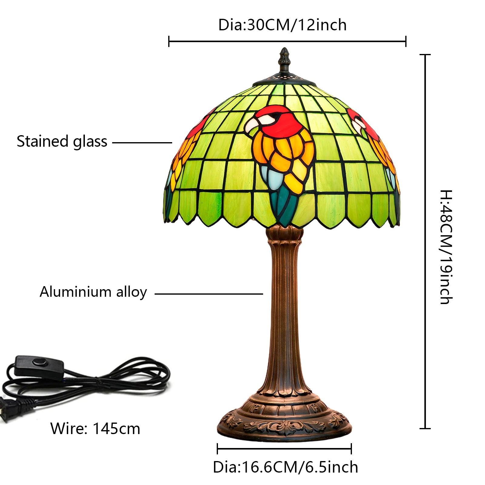 Parrot Table Lamp 30cm