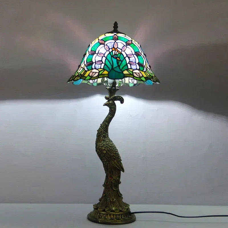 Peacock Table Lamp 30cm