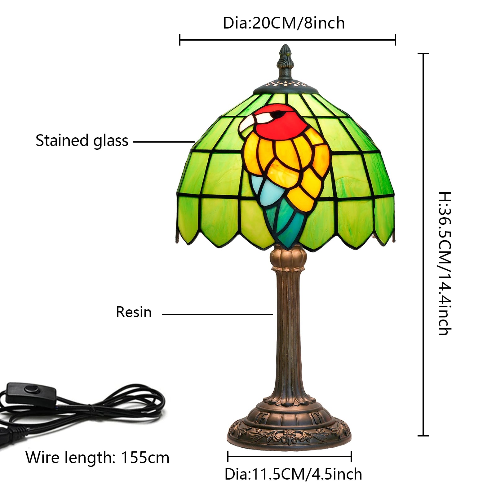 Parrot Table Lamp 20cm