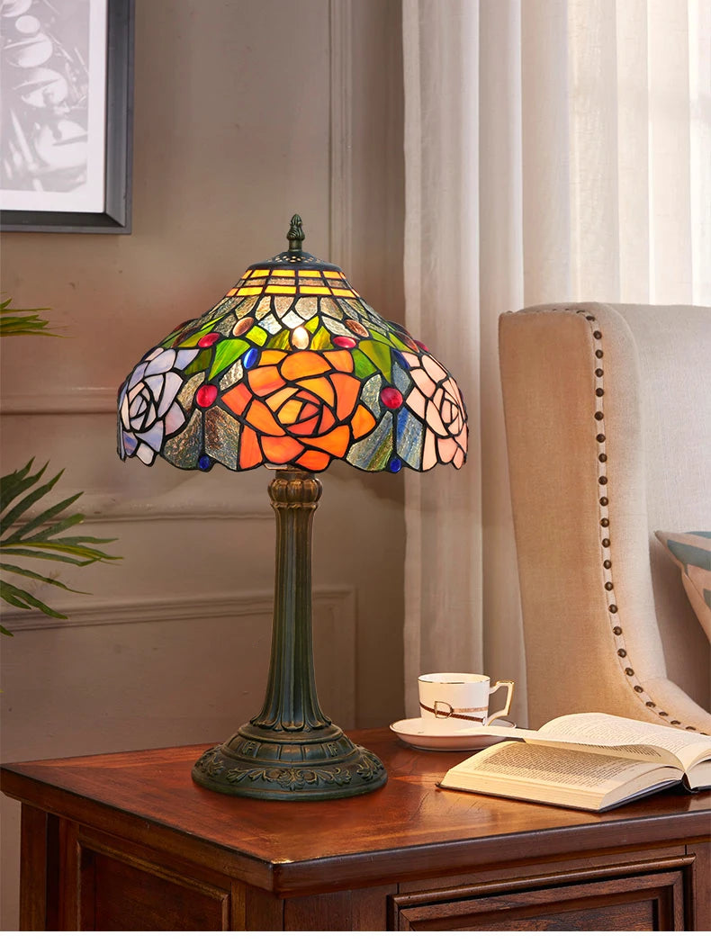 Floral Roses Table Lamp 30cm