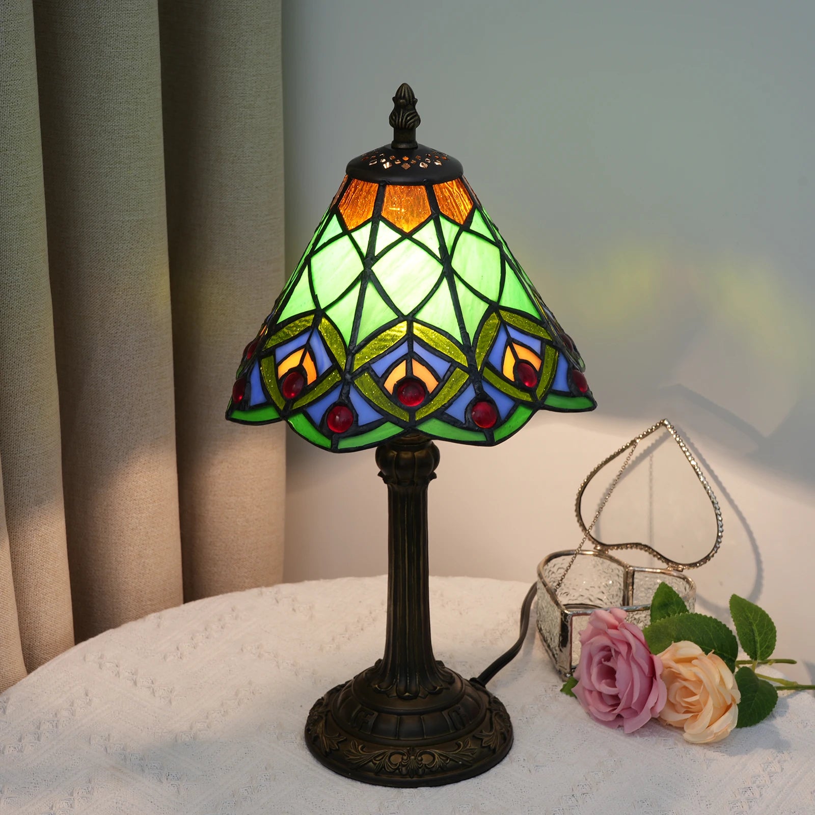 Peacock Table Lamp 20cm