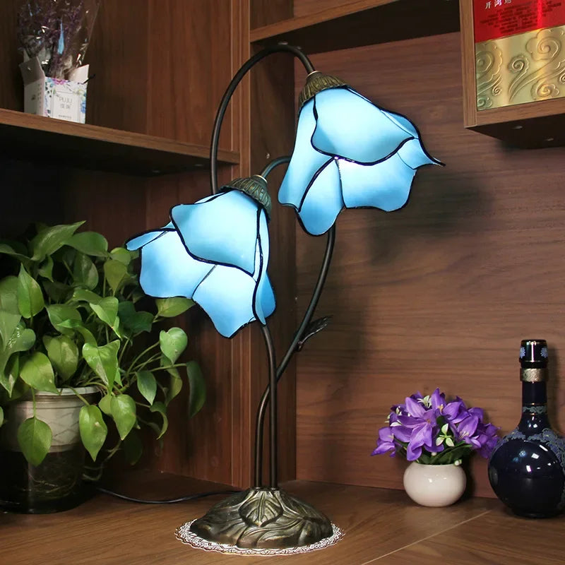Dual Flower Table Lamp