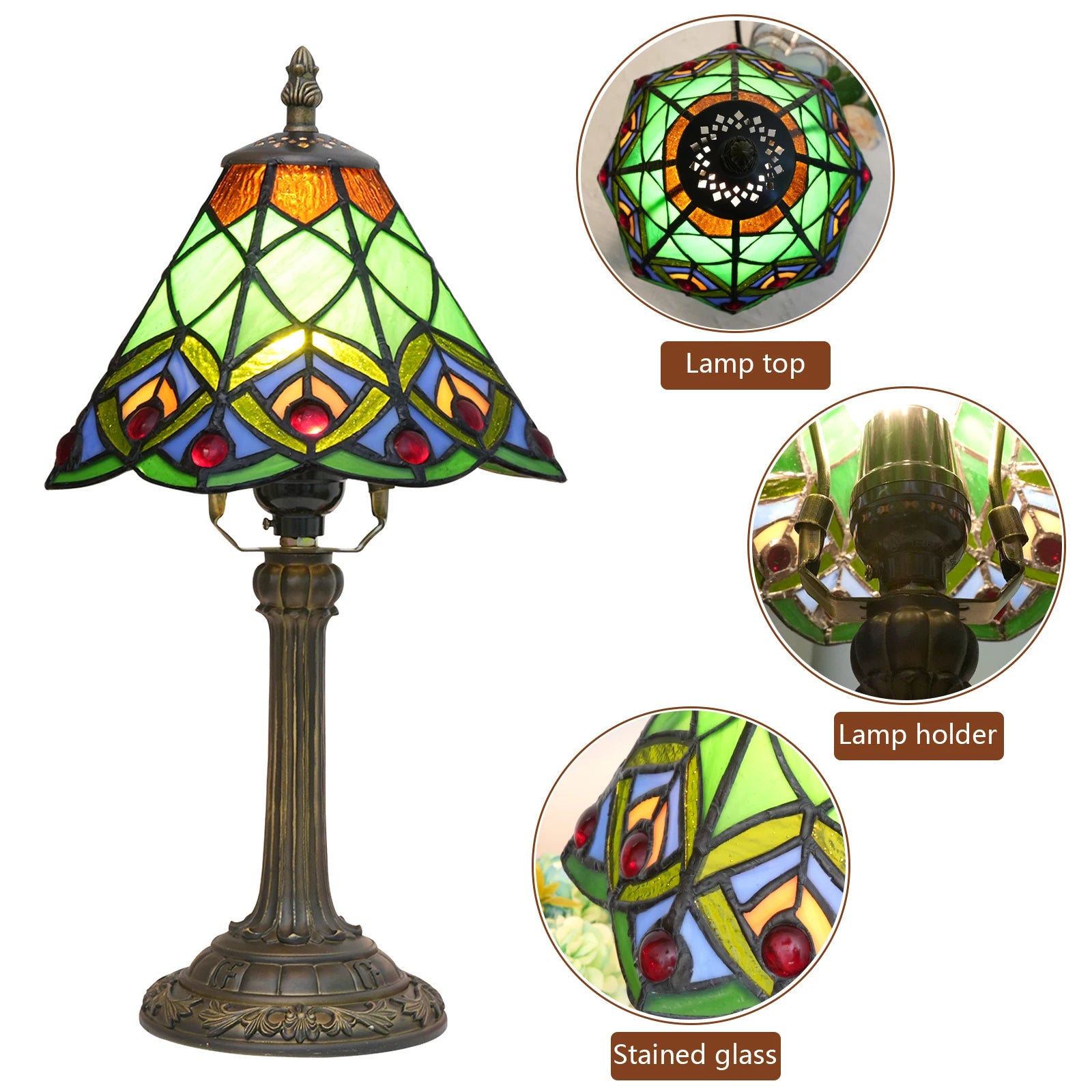 Peacock Table Lamp 20cm