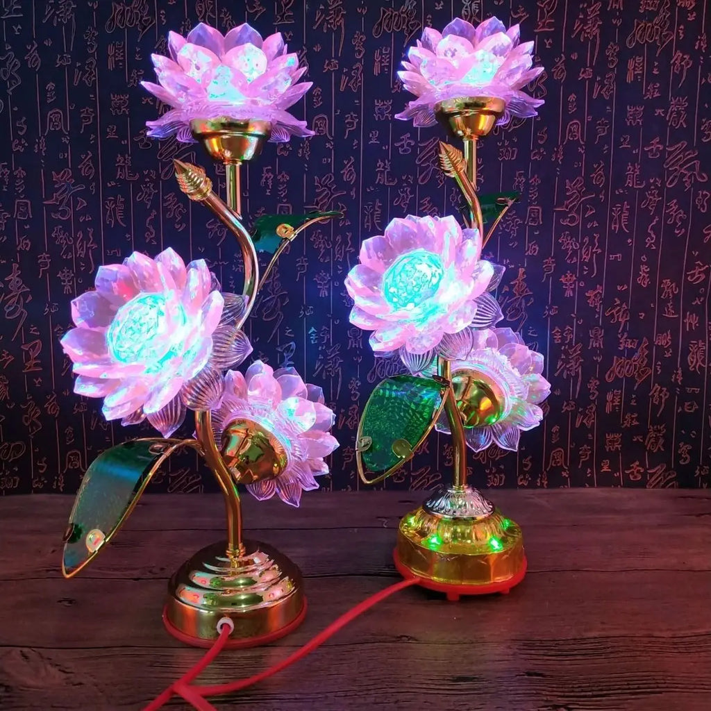 Crystal Lotus Lamp (Different Colours Available)