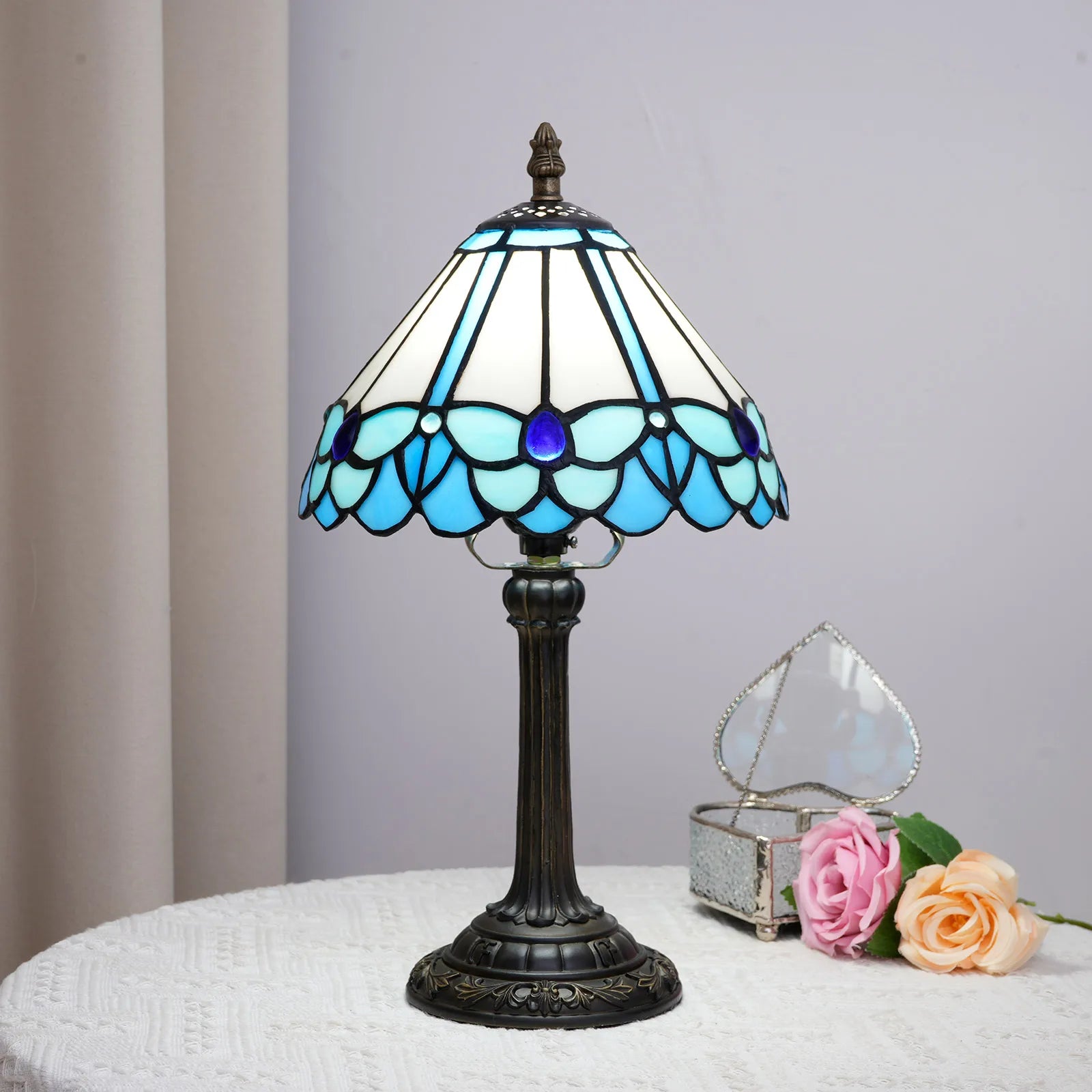 Blue Butterfly Table Lamp 20cm