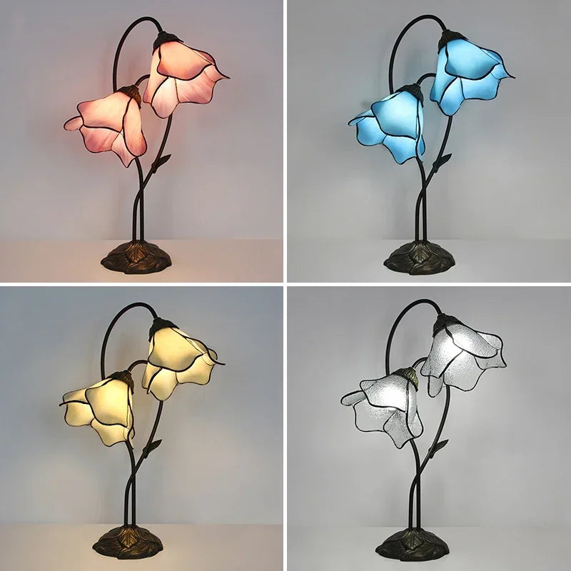 Dual Flower Table Lamp