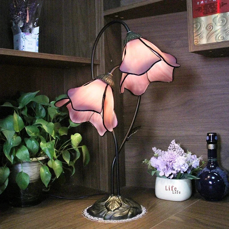 Dual Flower Table Lamp