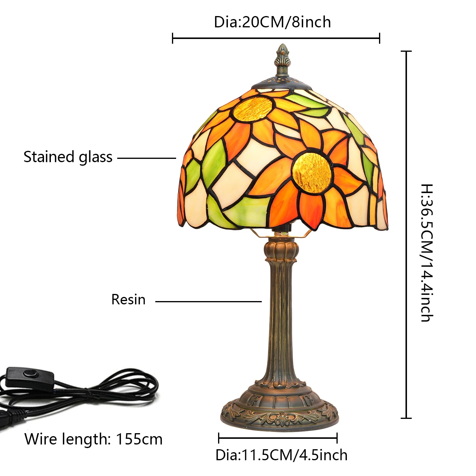 Sunflower Table Lamp 20cm