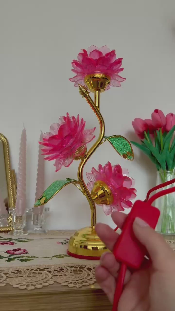 Crystal Lotus Lamp (Different Colours Available)